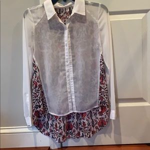 Long sleeve sheer blouse